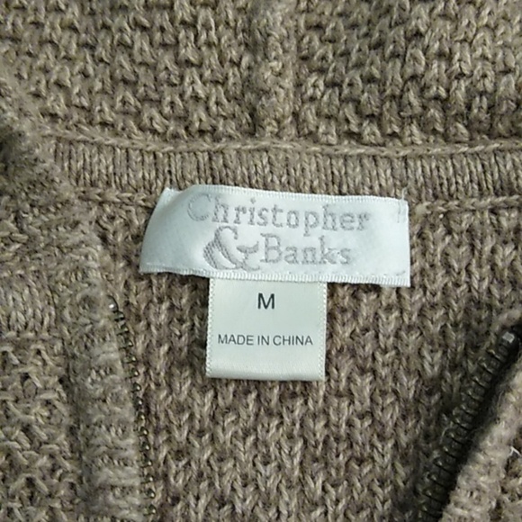 COTTON, TEXTURED, HOODED, ZIP FRONT, TAN MARLED, VEST - Picture 5 of 6